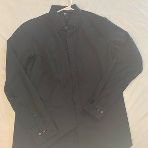 Black L mens Button Down